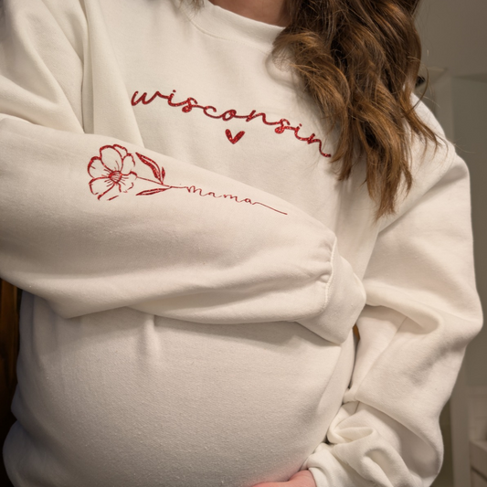Wisconsin mama crewneck
